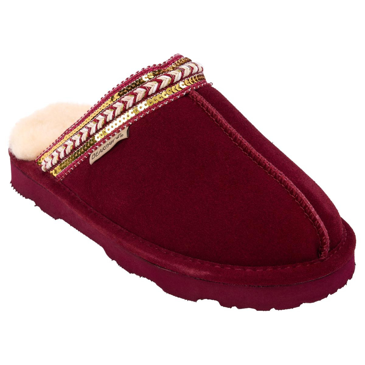 BEARPAW® Tanya Suede Embellished Slipper Mule | HSN