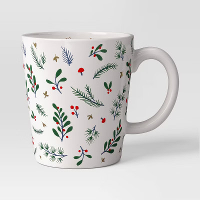 16oz Christmas Stoneware Holly Berry/Holly Jolly Mug - Wondershop™ | Target