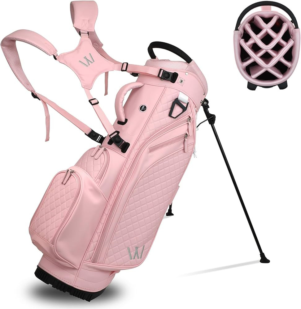 Luxury Womens Golf Bag, PU Leather Golf Stand Bag for Women/Ladies, 14-Way Full-Length Top Divide... | Amazon (US)