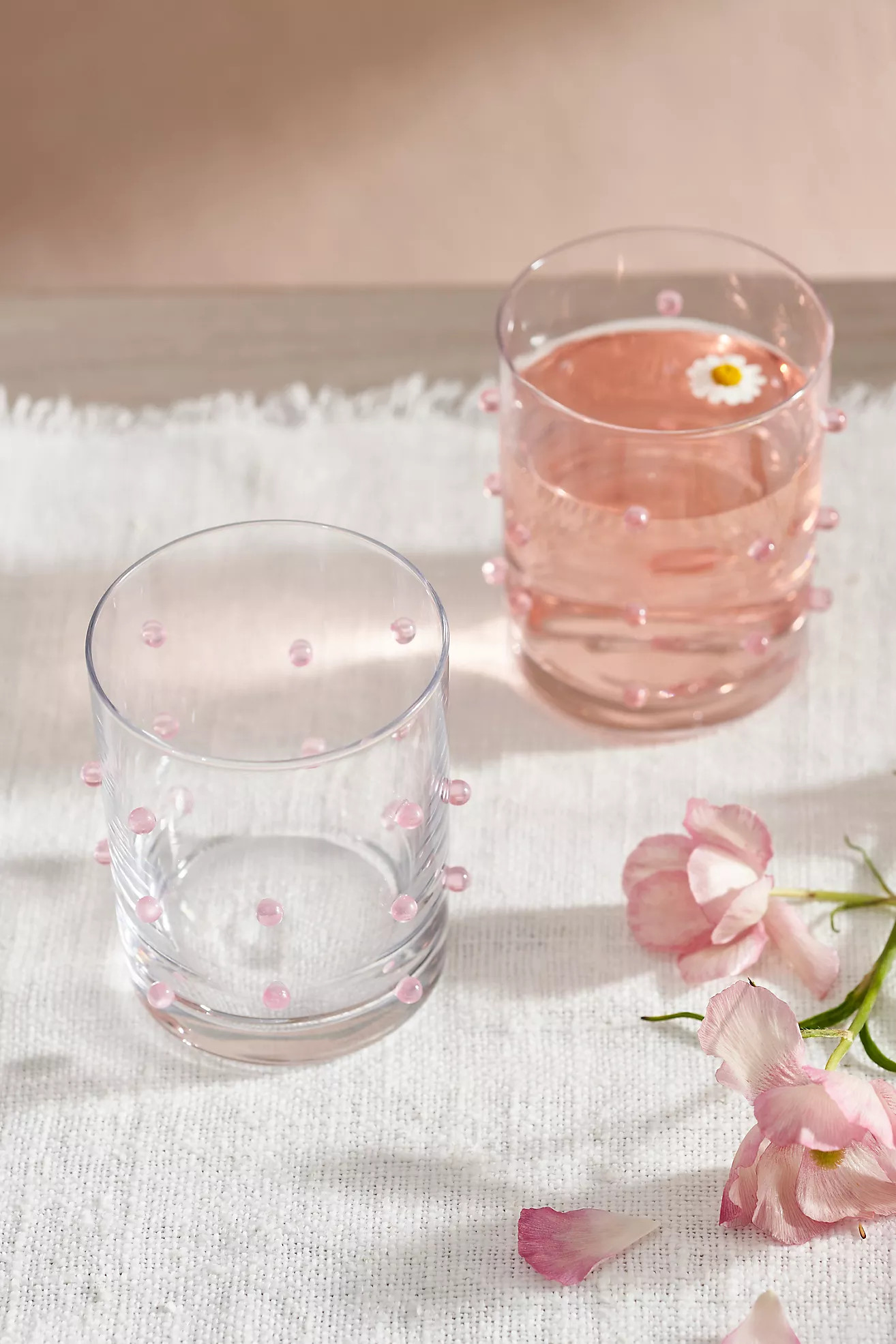 Pink Confetti Double Old Fashioned Glasses, Set of 2 | Anthropologie (US)