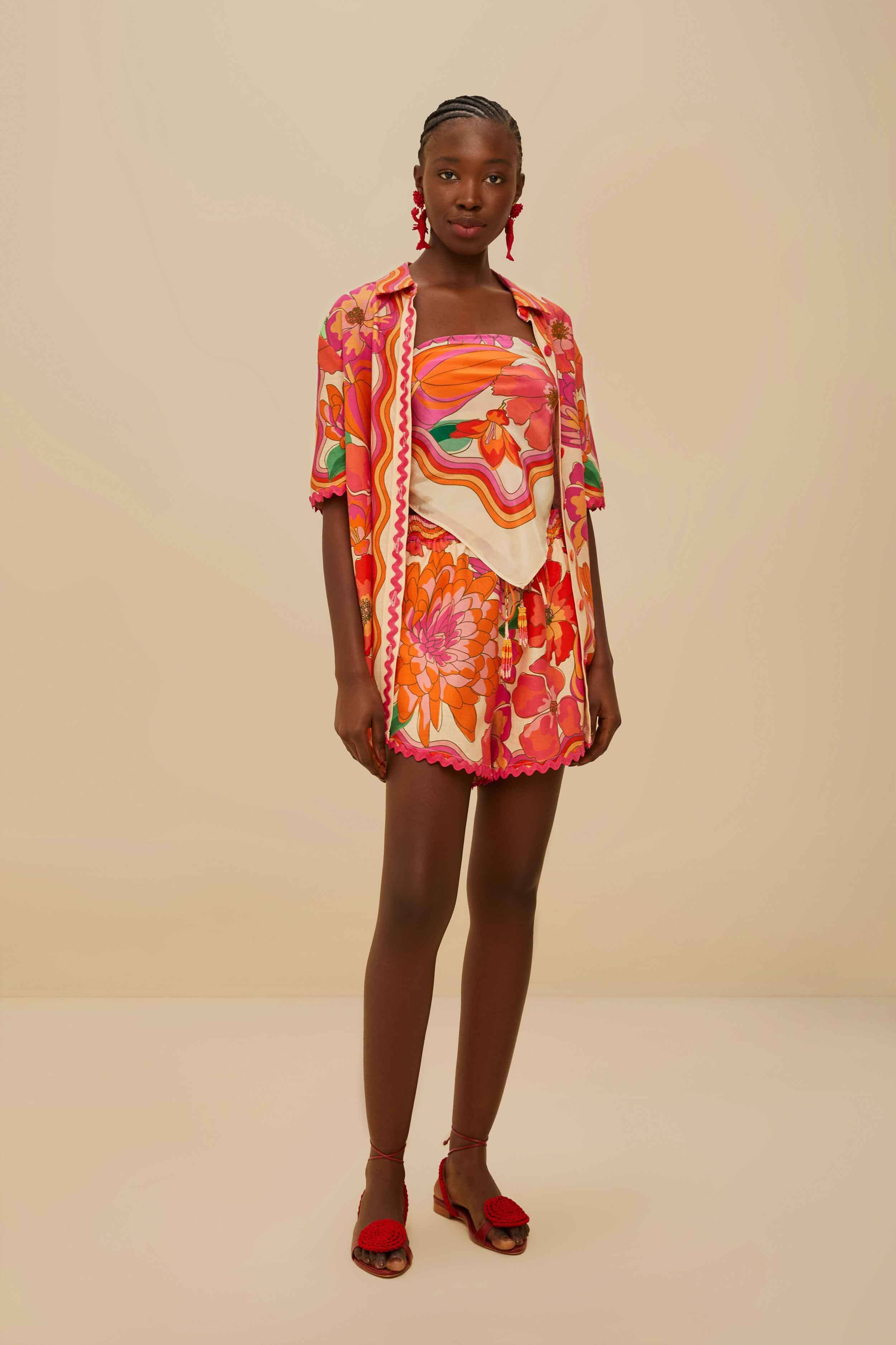 Beige Spring Affair Scarf | FarmRio (US)