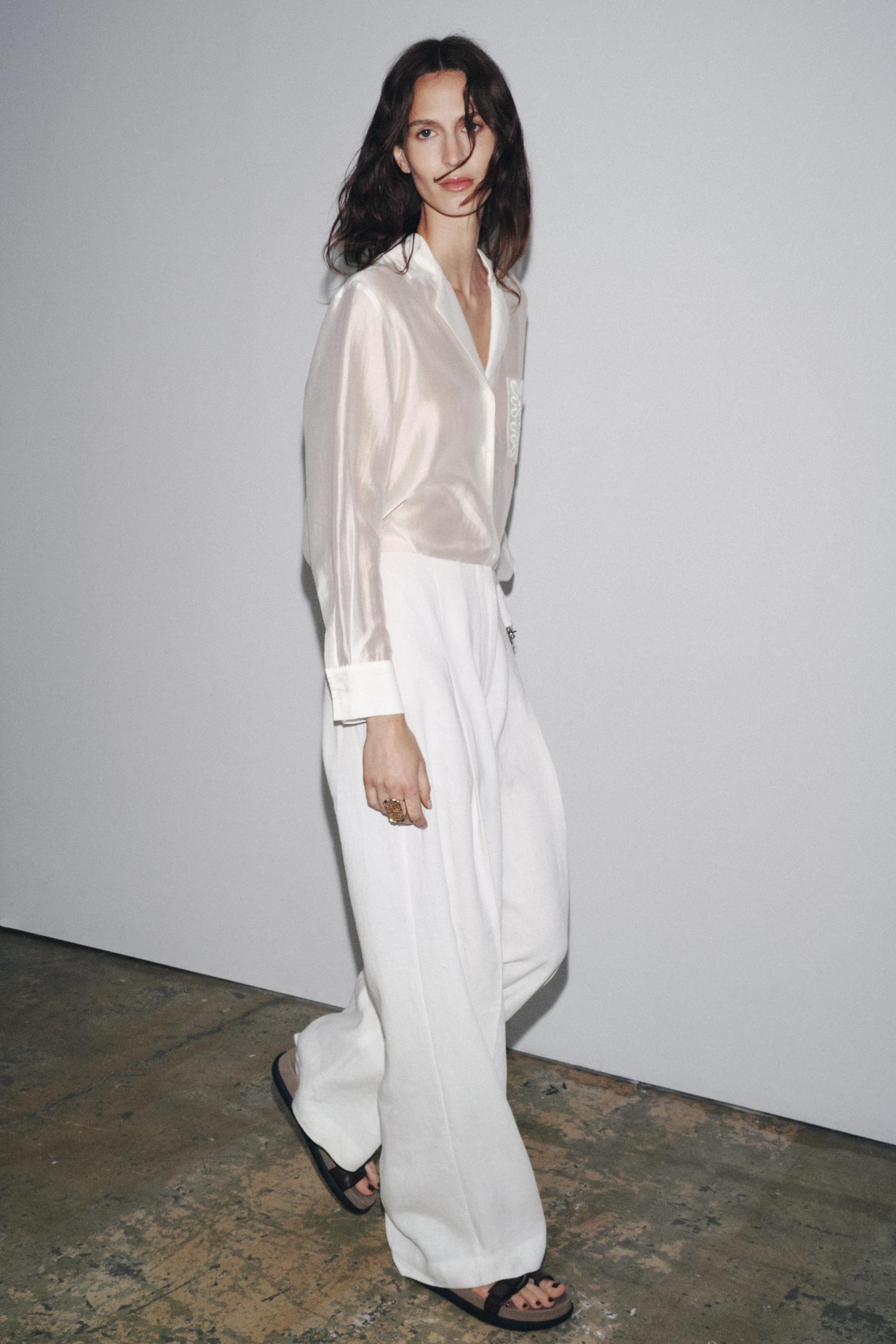 ZW COLLECTION EMBROIDERED POCKET SHIRT | Zara UK