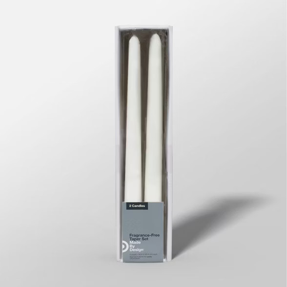 10" 2pk Unscented Taper Candle Set - Made By Design™ | Target