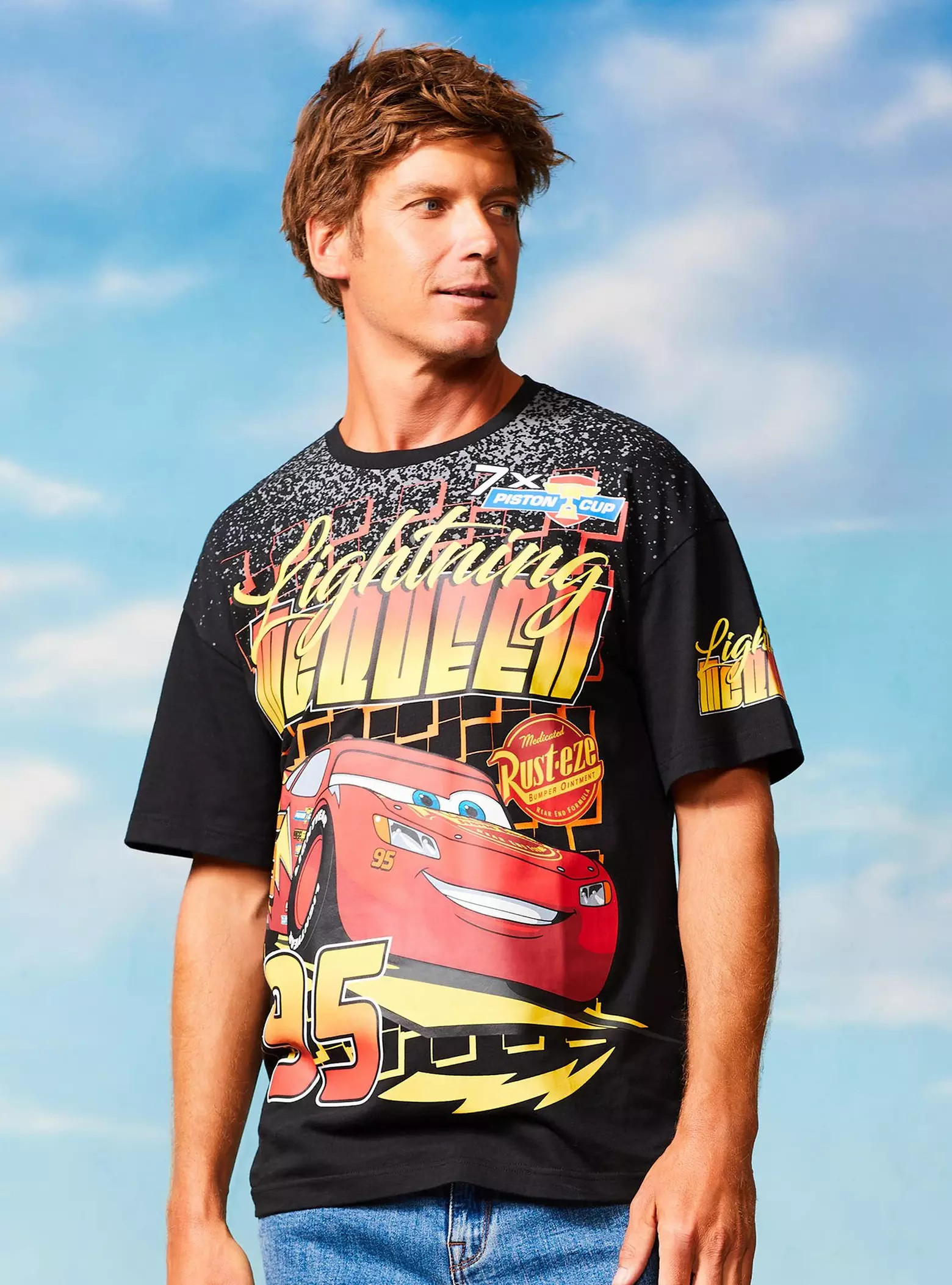 Disney Pixar Cars Lightning McQueen Racing Allover Print T-Shirt — BoxLunch Exclusive | BoxLunch