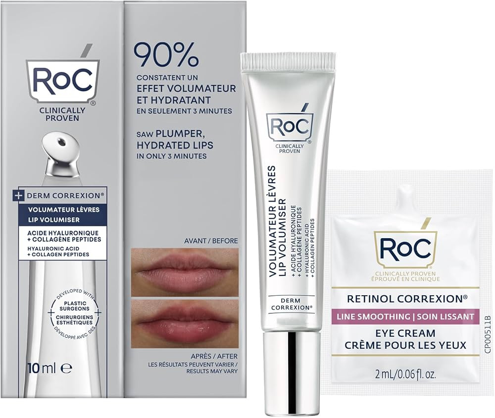 RoC Derm Correxion Lip Volumizer - Lip Plumper Peptide Treatment + Hyaluronic Acid & Vitamin E wi... | Amazon (CA)