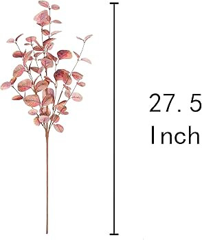 VGIA 6 Pcs Artificial Eucalyptus Stems Fall Leaf Spray in Burgundy Red Silk Eucalyptus Leaves Fal... | Amazon (US)