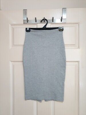 Womens Petite Bardot Pencil Skirt Size 6, Grey Stretch Fitted, Back Split, Midi | eBay AU