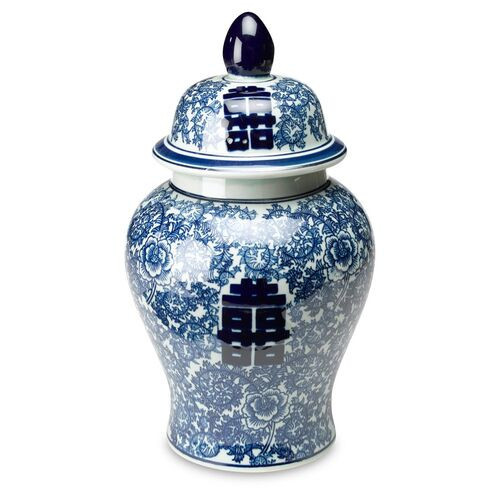 18" Jolie Ginger Jar - Blue/Light Green | One Kings Lane