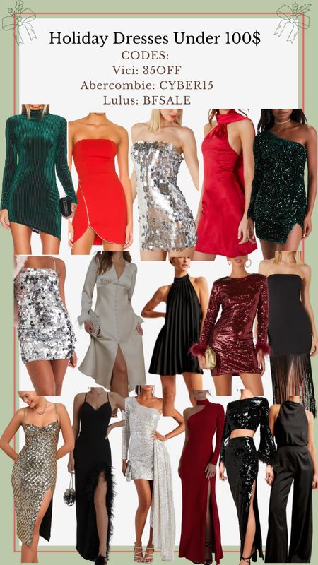 Holiday dresses under 100$!!! Sooo cute and festive!! Codes are on the graphic :)

#LTKfindsunder100 #LTKHoliday #LTKCyberWeek