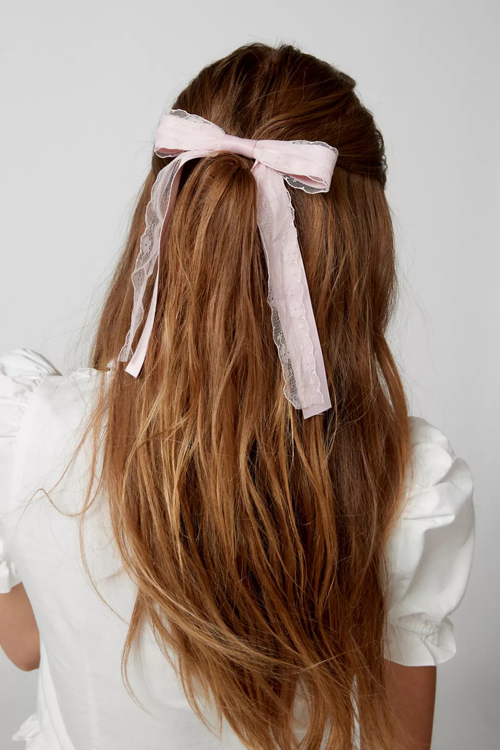 Lace Satin Hair Bow Barrette | Urban Outfitters (US and RoW)