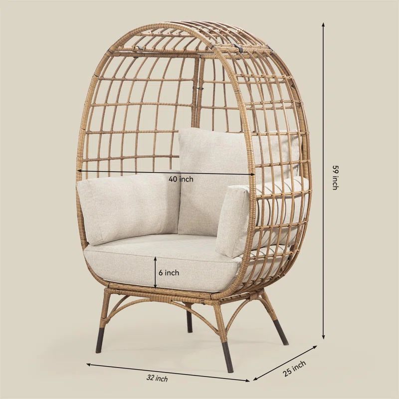 Cuccia Egg Patio Chair with Cushions | Wayfair North America