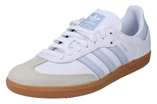 Adidas Samba OG Womens Shoe, White Halo Blue Gum, Size 10.5 | Amazon (US)