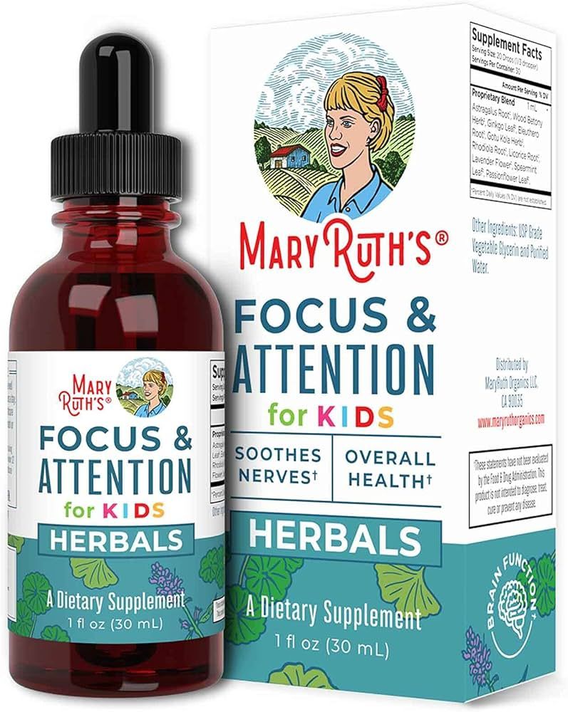 MaryRuth Organics Kids Brain Supplements for Memory and Focus, USDA Organic Drops with Ginkgo Bil... | Amazon (US)