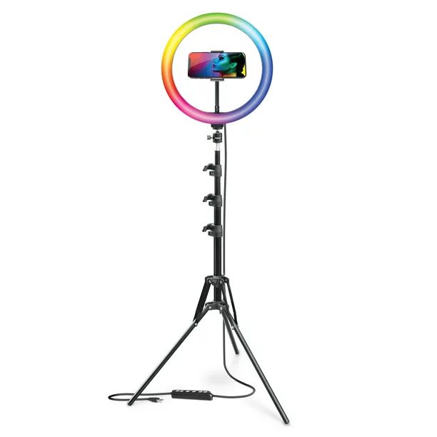 Bower 12" RGB Ring Light Studio Kit with Special Effects, Includes Phone Mount and 360 Degree Bal... | Walmart (US)