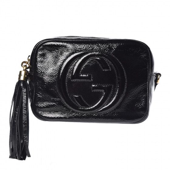 GUCCI Soft Patent Small Soho Disco Bag Black | Fashionphile