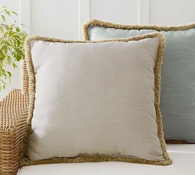 Sunbrella® Solid Fringe Indoor/Outdoor Pillows | Pottery Barn (US)