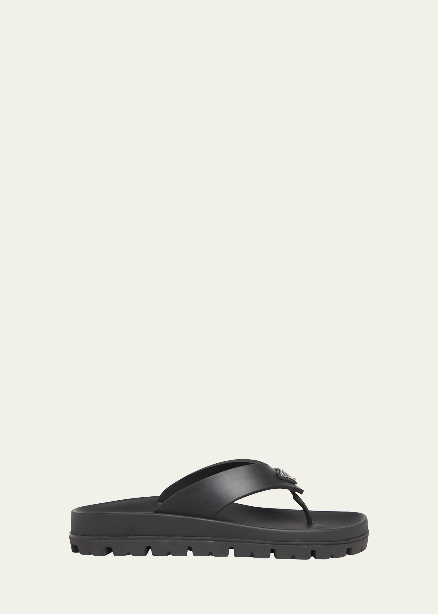 Prada Rubber Thong Slide Sandals | Bergdorf Goodman
