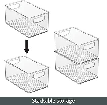Amazon.com: mDesign Plastic Kitchen Organizer - Storage Holder Bin with Handles for Pantry, Cupbo... | Amazon (US)