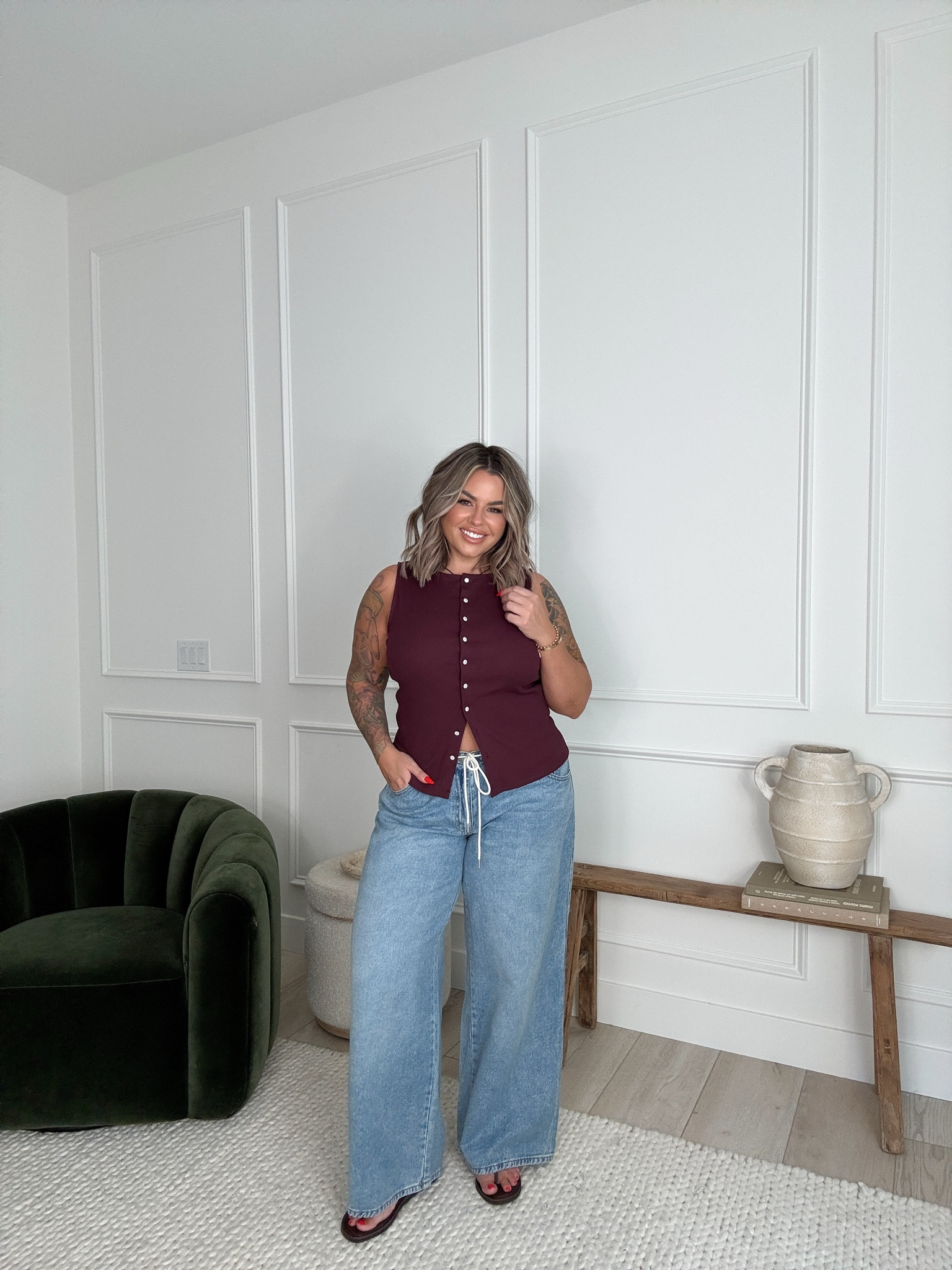 Affordable target outfit idea 

Jeans L 
Top L 

#midsize #target #widelegjeans #denim 

#LTKSaleAlert #LTKMidsize #LTKFindsUnder50