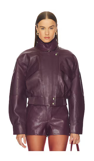 Lykke Leather Jacket in Bordeaux | Revolve Clothing (Global)