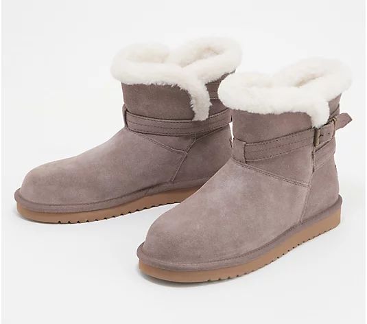 Koolaburra by UGG Faux-Fur Mini Boots - Delene - QVC.com | QVC