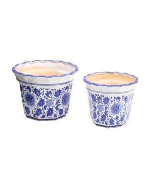 2pc Chinoiserie Indoor Planters | Plants & Planters | Marshalls | Marshalls