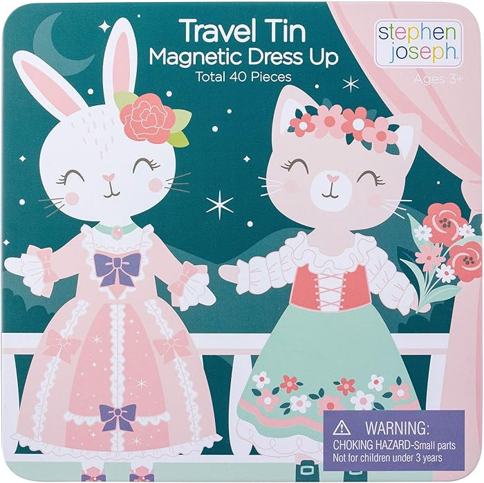 Stephen Joseph, Travel Tin Magnetic Dress Up,Bunny and Cat Small, 40 unique pieces | Amazon (US)