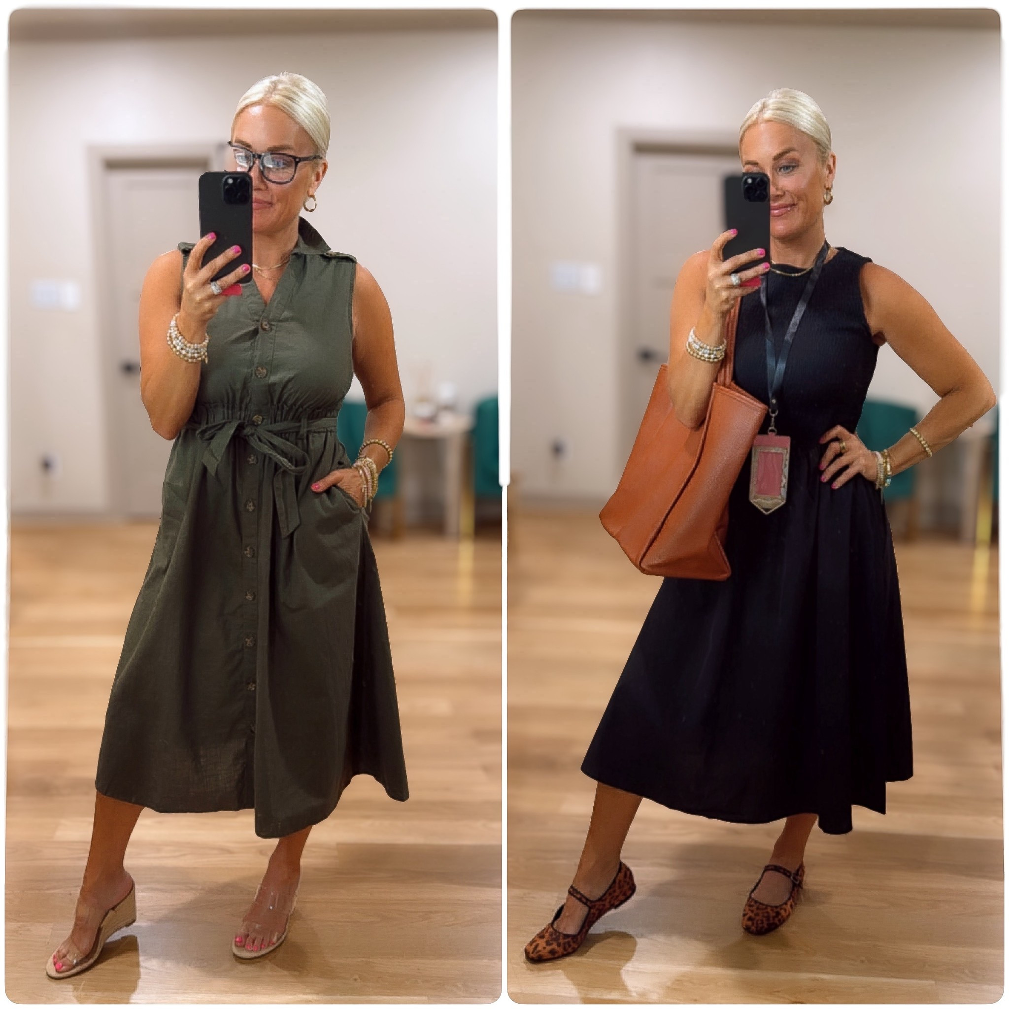 Teacher outfit inspo from Walmart!!!
Wearing size small in both dresses 