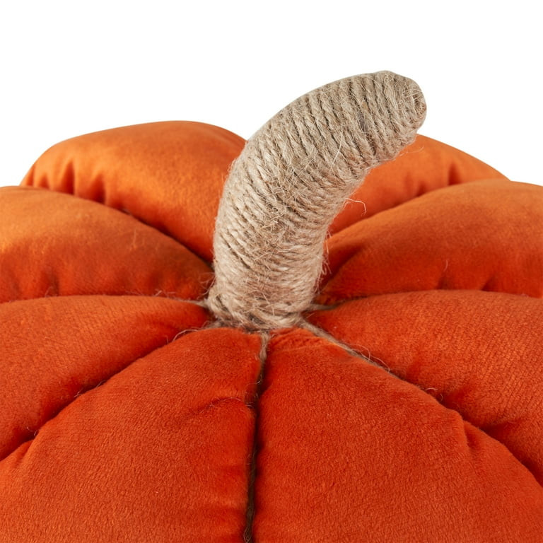 Way to Celebrate 6" x 9" Rust Velvet Pumpkin Shaped Decorative Pillow | Walmart (US)