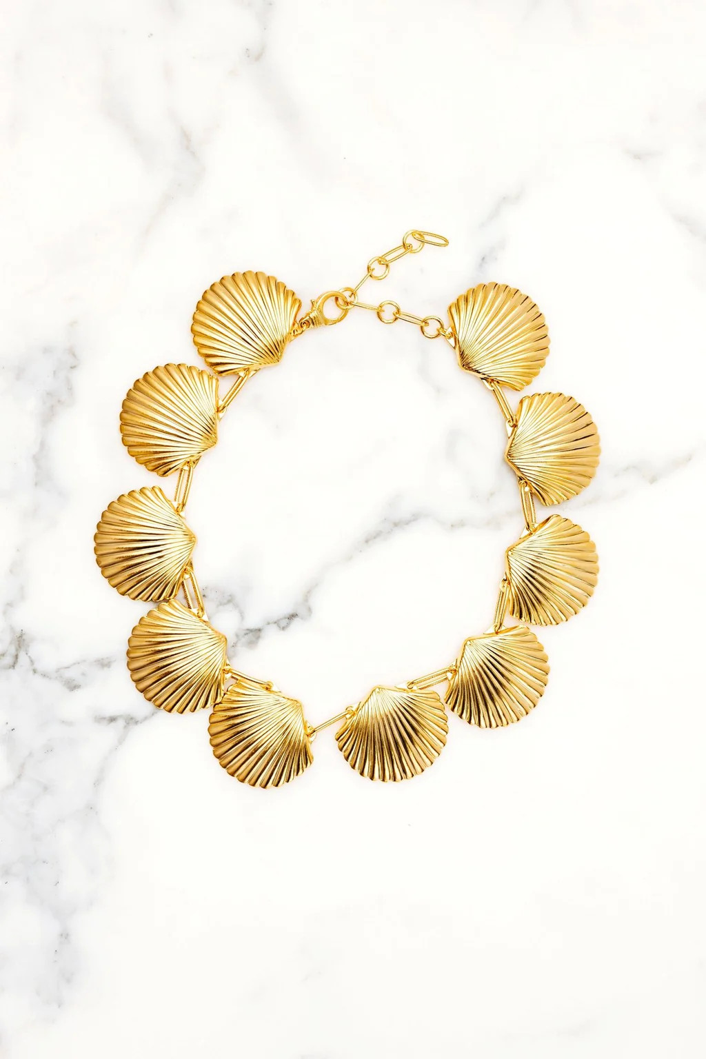 Clamalia Necklace, Elizabeth Cole Jewelry, Gold Shell Necklace, Shell Necklace, Resort Necklace,  | Elizabeth Cole Jewelry