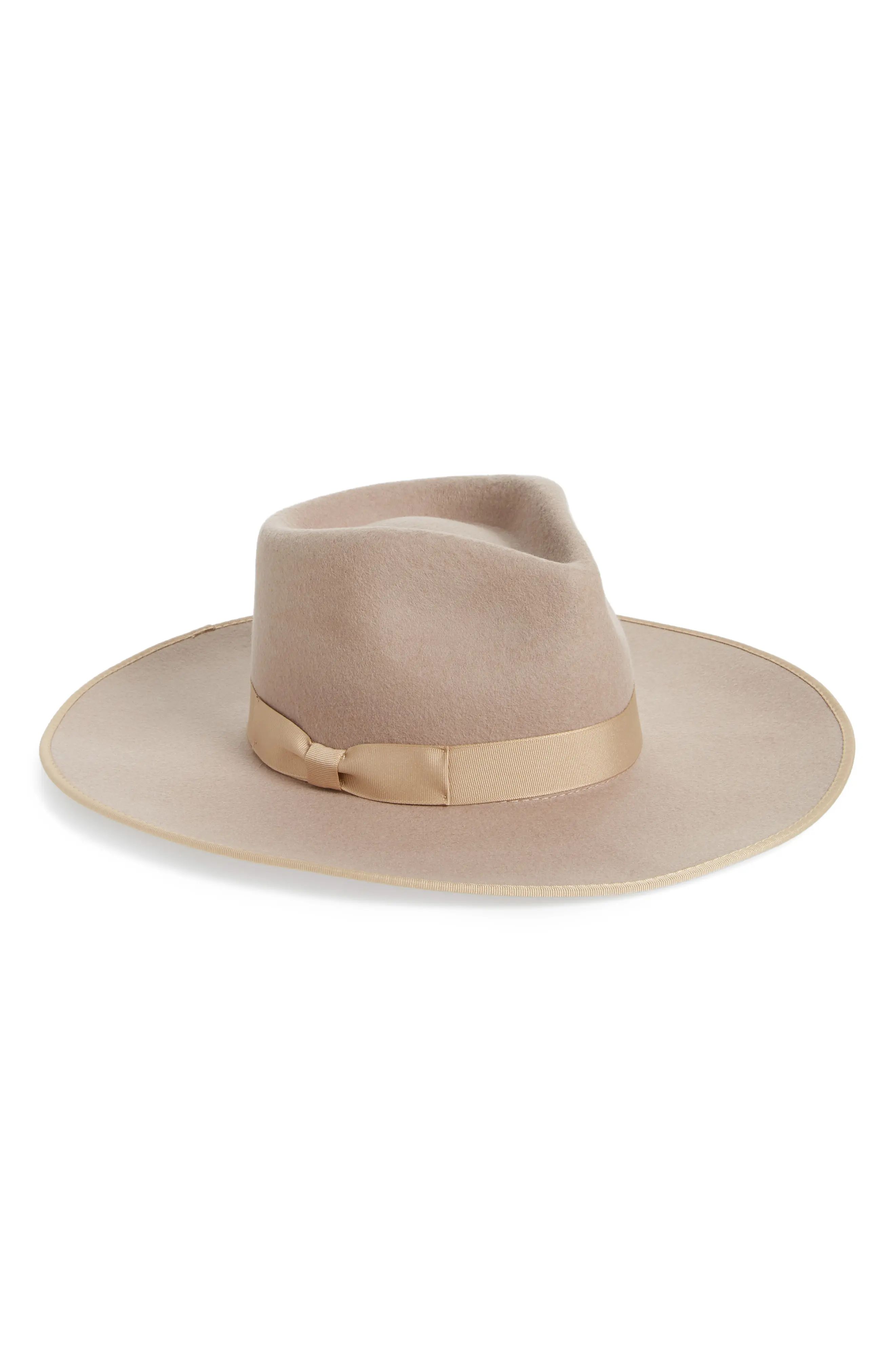 Lack of Color Zulu Rancher Wide Brim Wool Fedora, Size Medium in Sand at Nordstrom | Nordstrom