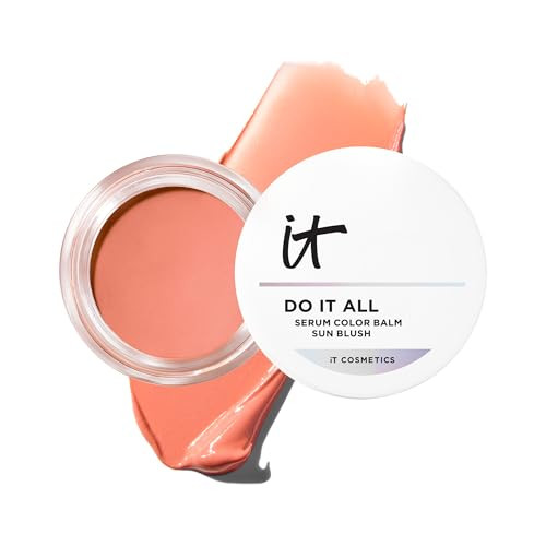 IT Cosmetics Do It All Serum Color Balm Sun Cream Blush & Bronzer, Sunlit - Blendable & Buildable, Lift, Reshape, All-Over Color, 24HR Hydration With Hyaluronic Acid, Peptides & Vitamin E - 0.63 oz | Amazon (US)