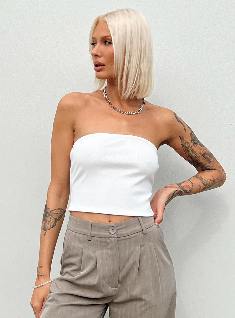 Rosehill Strapless Top White | Princess Polly US