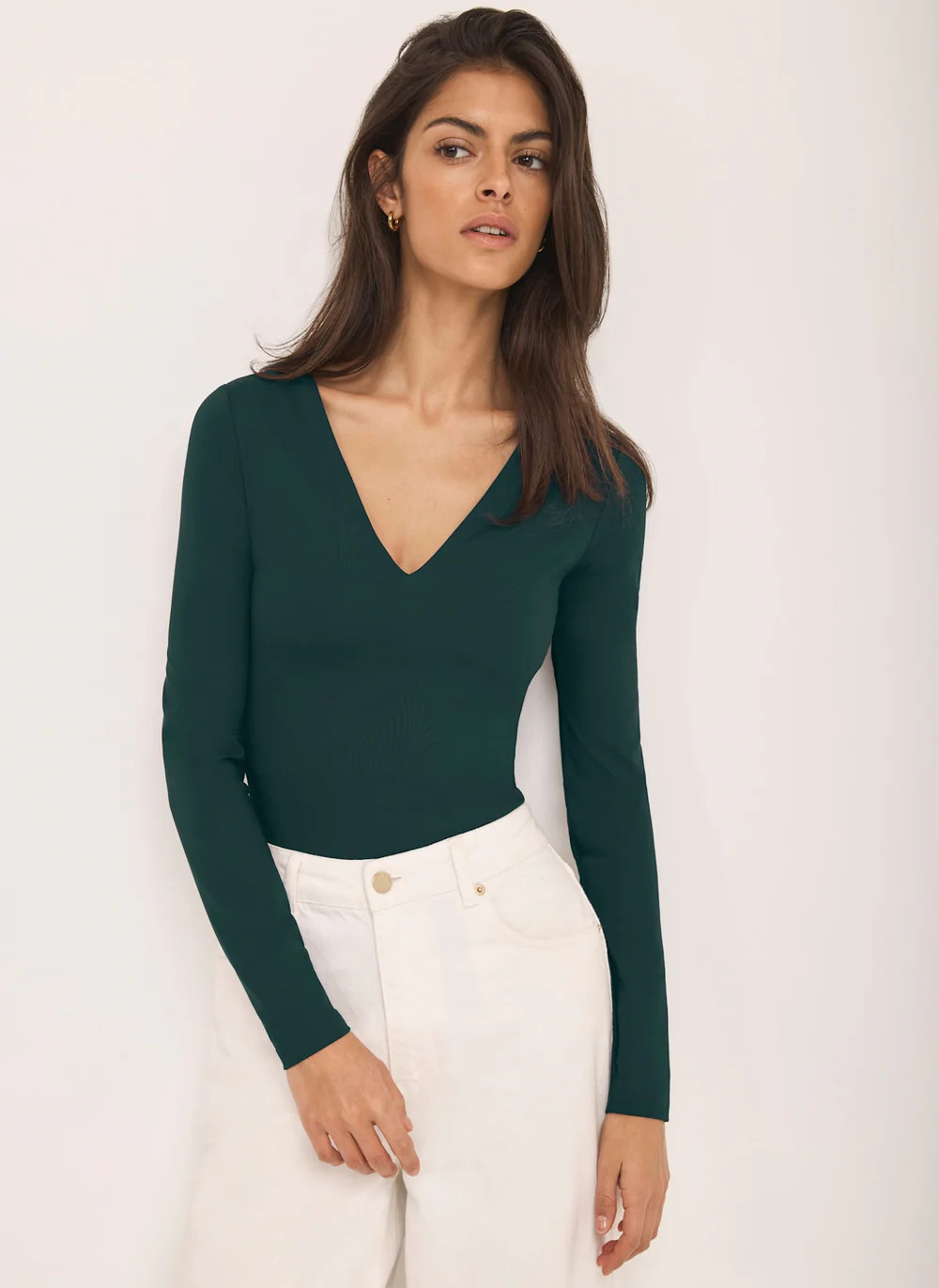 Teal V Neck Layering Top | Mint Velvet
