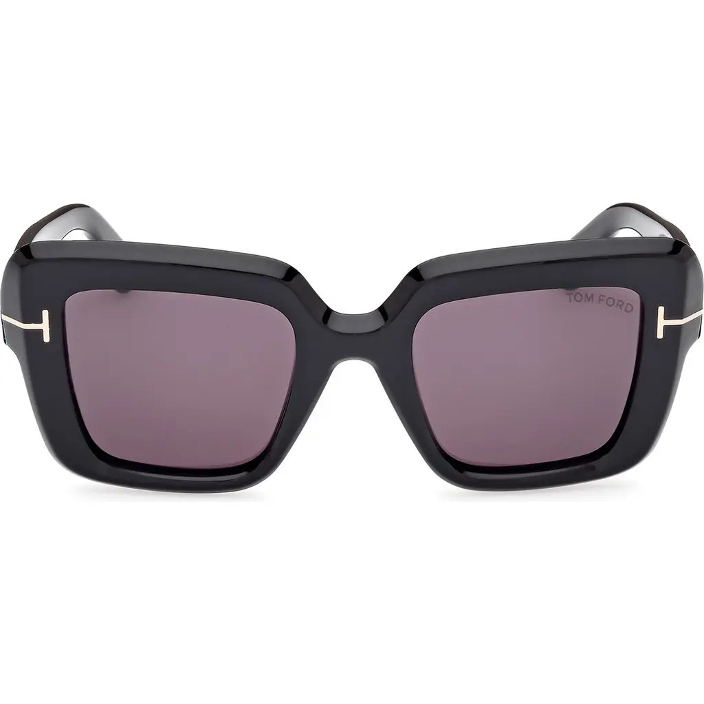 TOM FORD Esme 50mm Square Sunglasses in Shiny Black /Smoke at Nordstrom Rack | Nordstrom Rack