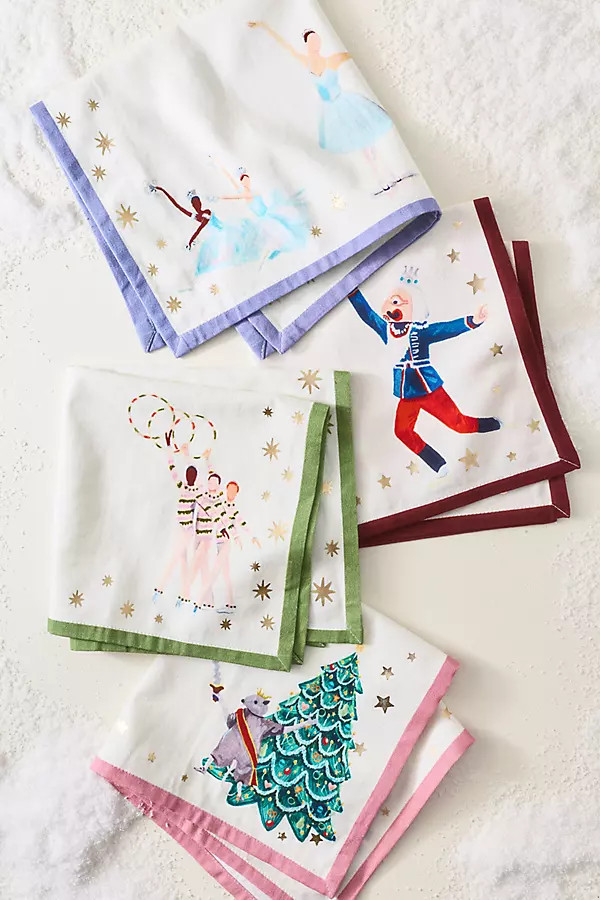 New York City Ballet Nutcracker Napkins, Set of 4 | Anthropologie (UK)
