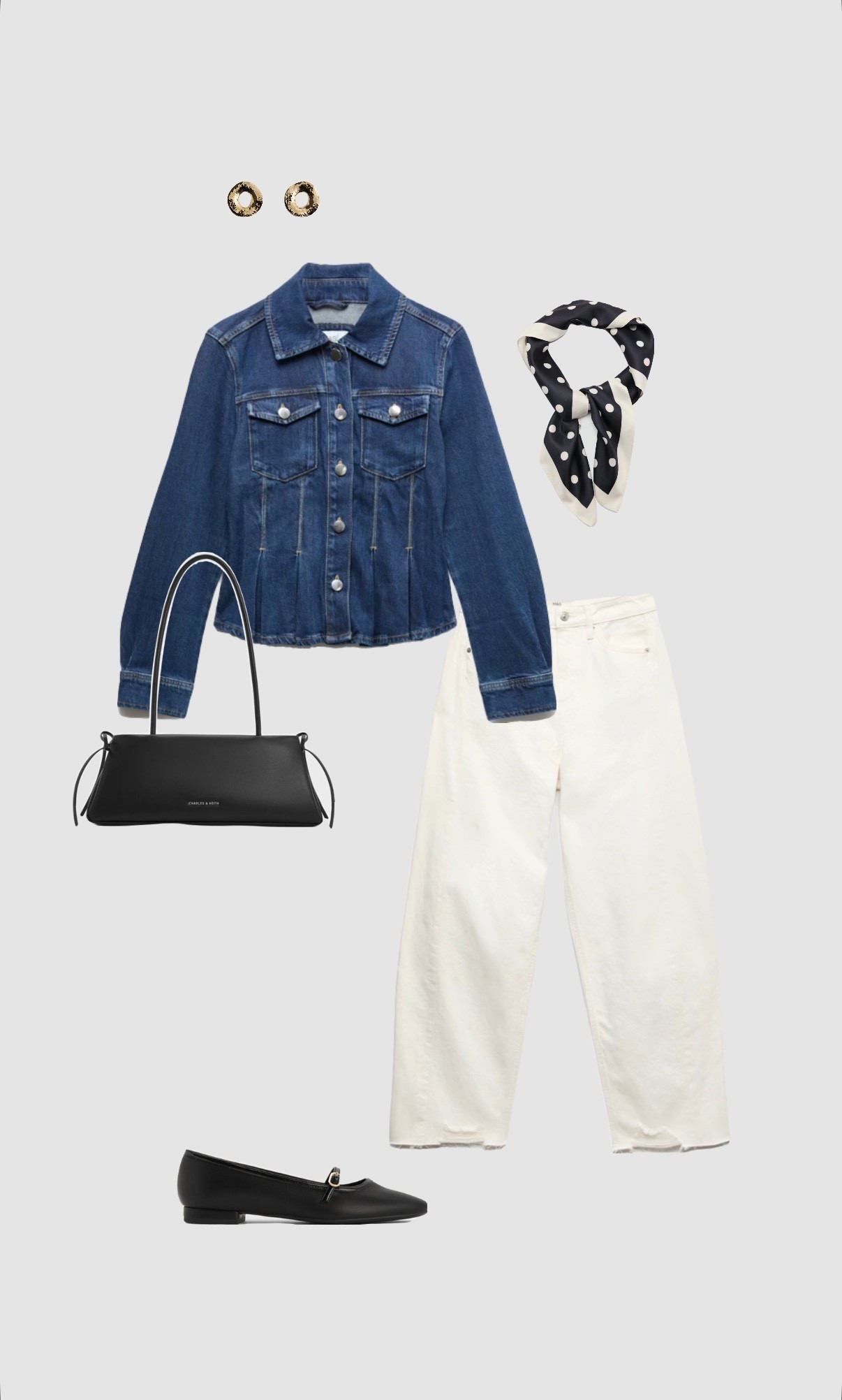 Get 15% off Charles & Keith with code COMAMBW15JESSIE  ✨ (must be logged into your account for the discount to apply) 


Spring Casual Outfit Inspo ✨

• peplum dark blue denim shirt jacket off white cream barrel jeans black ballet pumps bow shoulder bag polka dot satin scarf date night outfit pub garden uk outfit holiday city break outfits •

#LTKsummer #LTKuk #LTKspring
