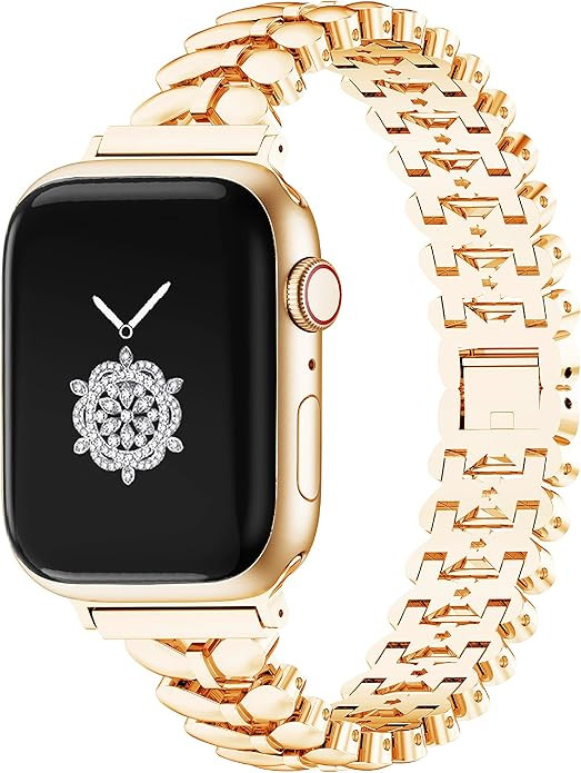 Kolgios 38/40/41mm 42/44/45/46mm Cool Women Chain Smartwatch Bands Compatible for Apple Watch Ban... | Amazon (US)