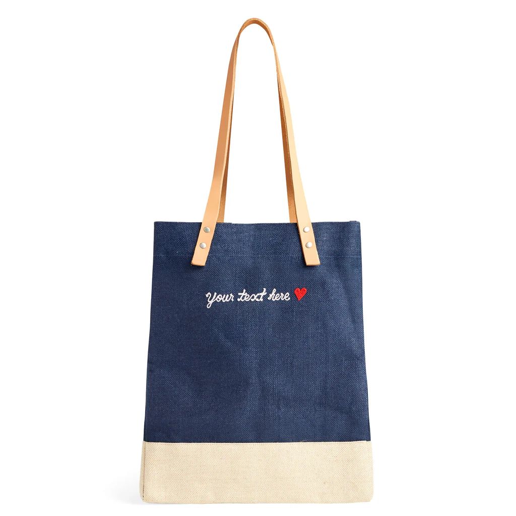 Wine Tote in Navy with Embroidery Only available once per year | Apolis