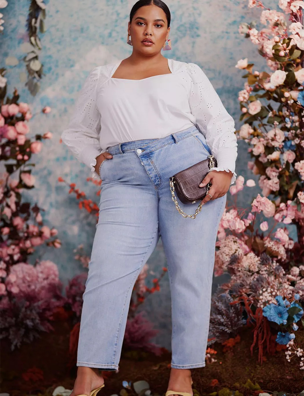 ELOQUII Elements Overlap Waist Jean | Eloquii