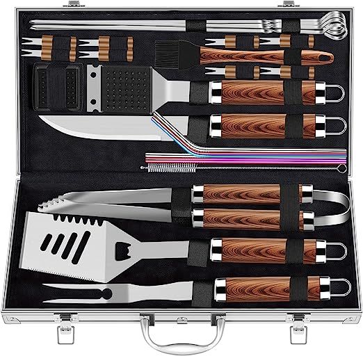 ROMANTICIST 25pcs Extra Thick Stainless Steel Grill Tool Set for Men, Heavy Duty Grilling Accesso... | Amazon (US)