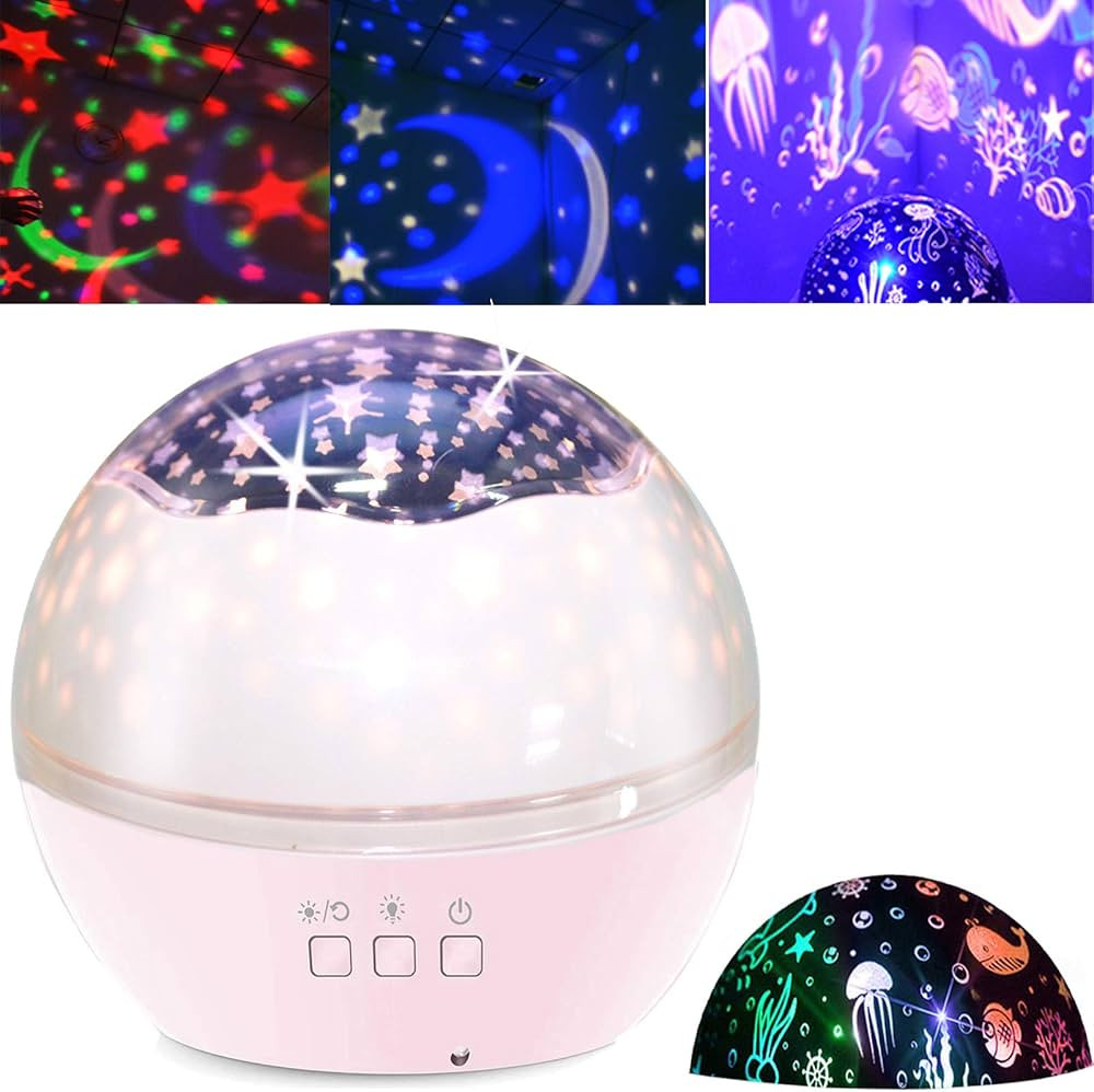 Star Projector Night Light for Kids Baby Projection Lamp 360 Degree Rotating Starry Sky Ocean Pro... | Amazon (US)
