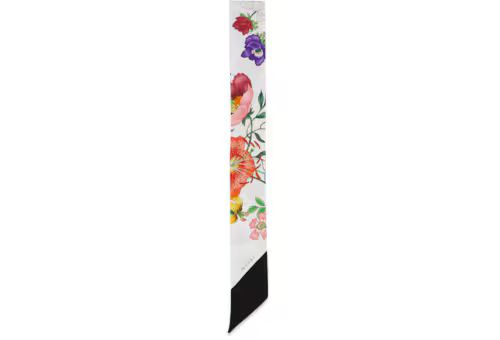 Flora print silk twill neck bow | Gucci (US)
