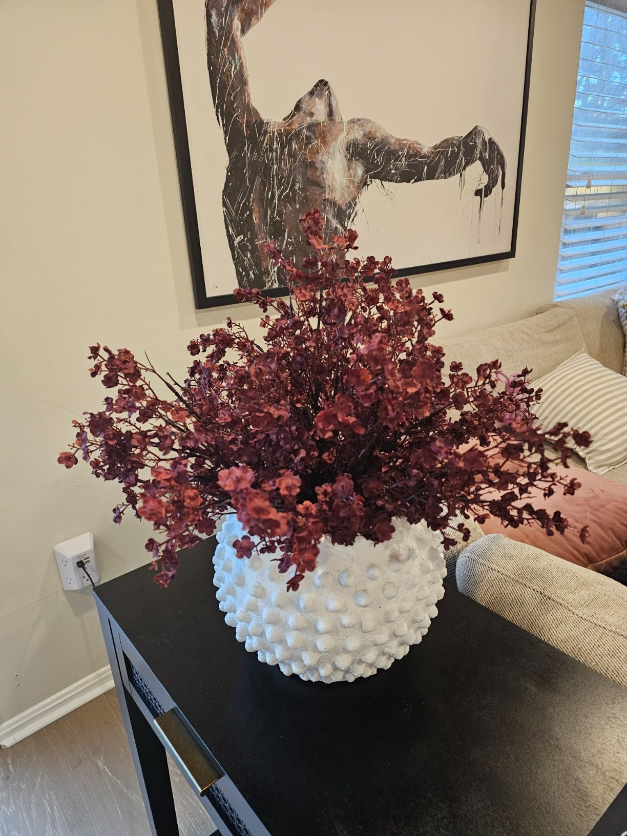 JAKY-Global Babys Breath Silk Artificial Flowers 6 Bundle European Fake Flowers Decor Wedding Party Fall Stems Decoration Bouquets DIY Home Garden,Farmhouse,Living Room Decor (Beige Brown-6pcs) | Amazon (US)