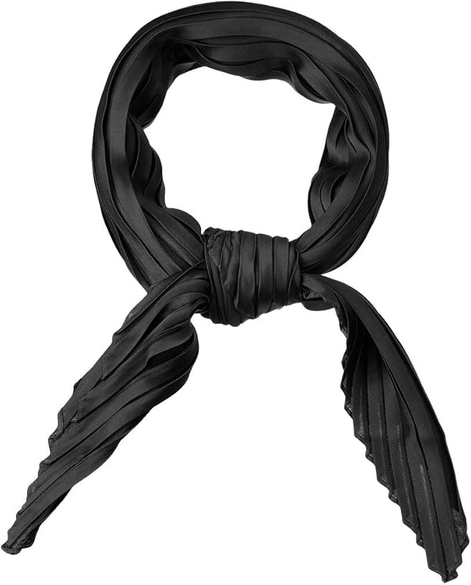 Allegra K Women Pleated Rhombus Head Scarf Wraps Scarves Neckerchief Bandana Solid Color | Amazon (US)