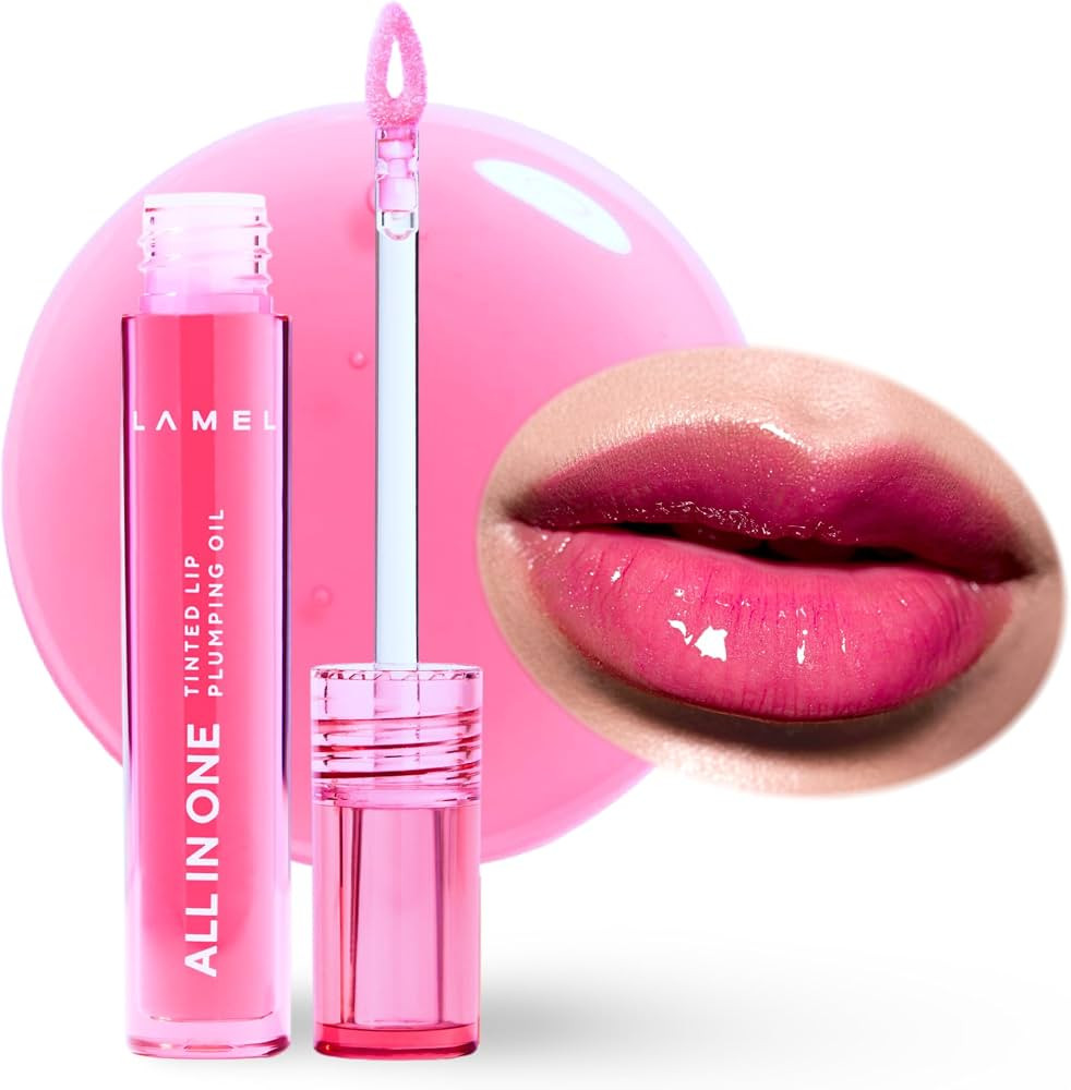 Lamel All-in-One Lip Oil - Lightweight, No-Sticky, Tinted, Plumping, Hydrating Lip Gloss - Lip Ba... | Amazon (US)