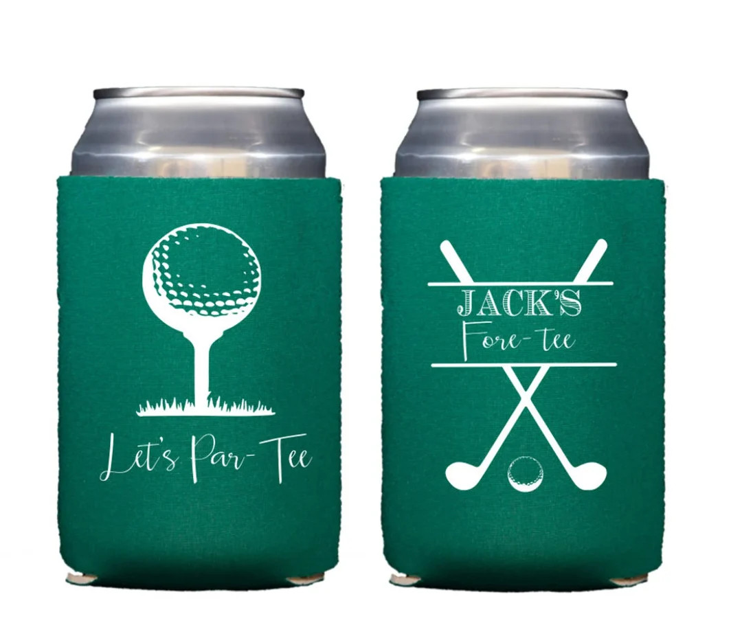 Golf party can cooler, Golf birthday favor, Golf can cooler, Fore tee, let's par tee, Golf theme ... | Etsy (US)