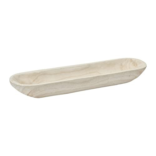 Creative Co-Op Decorative Paulownia Wood Tray, White | Amazon (US)