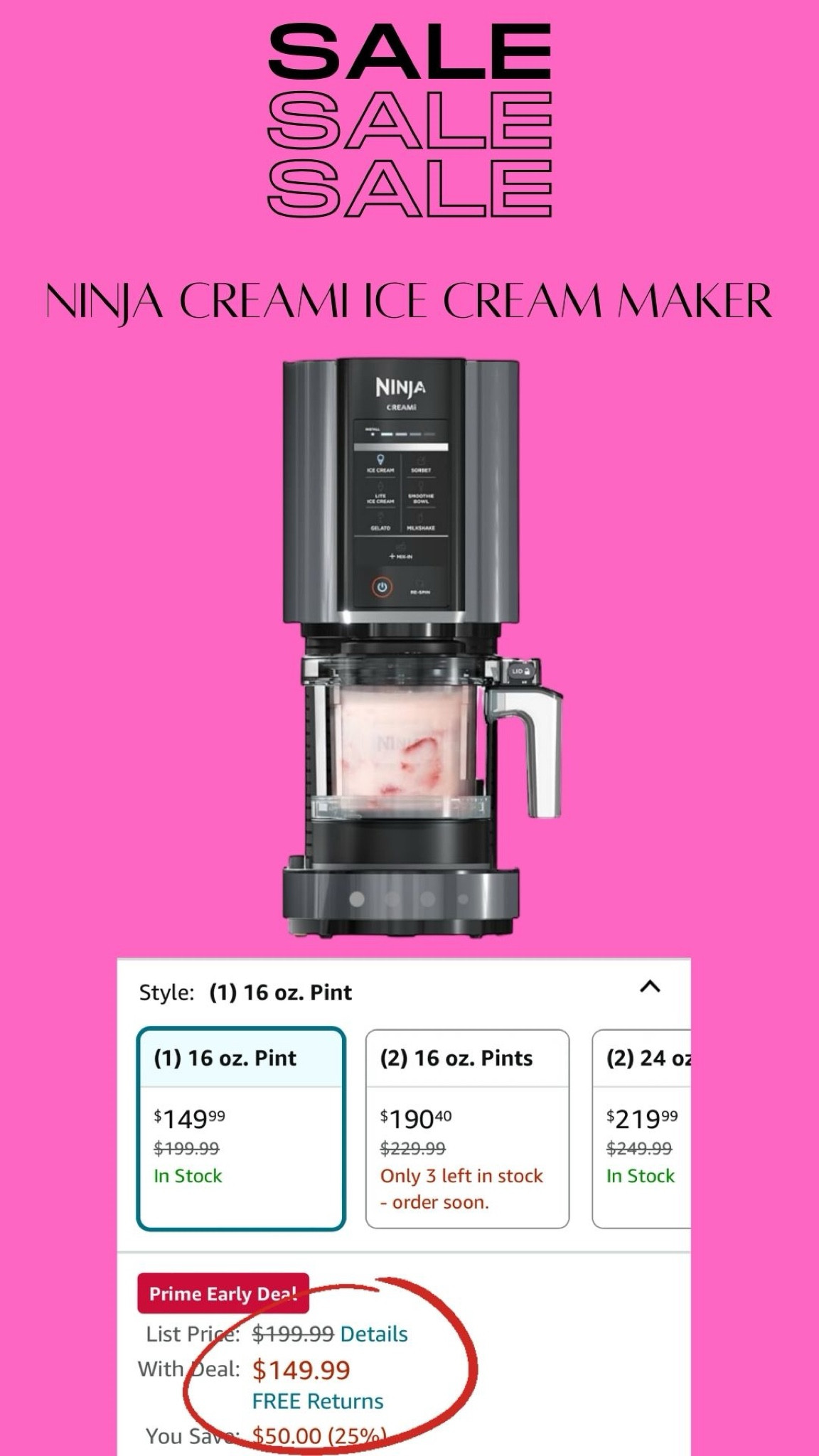 Ninja CREAMi Ice Cream Maker on sale for prime day !! Save 25% & shop below !! 

#LTKSaleAlert #LTKHome #LTKFamily