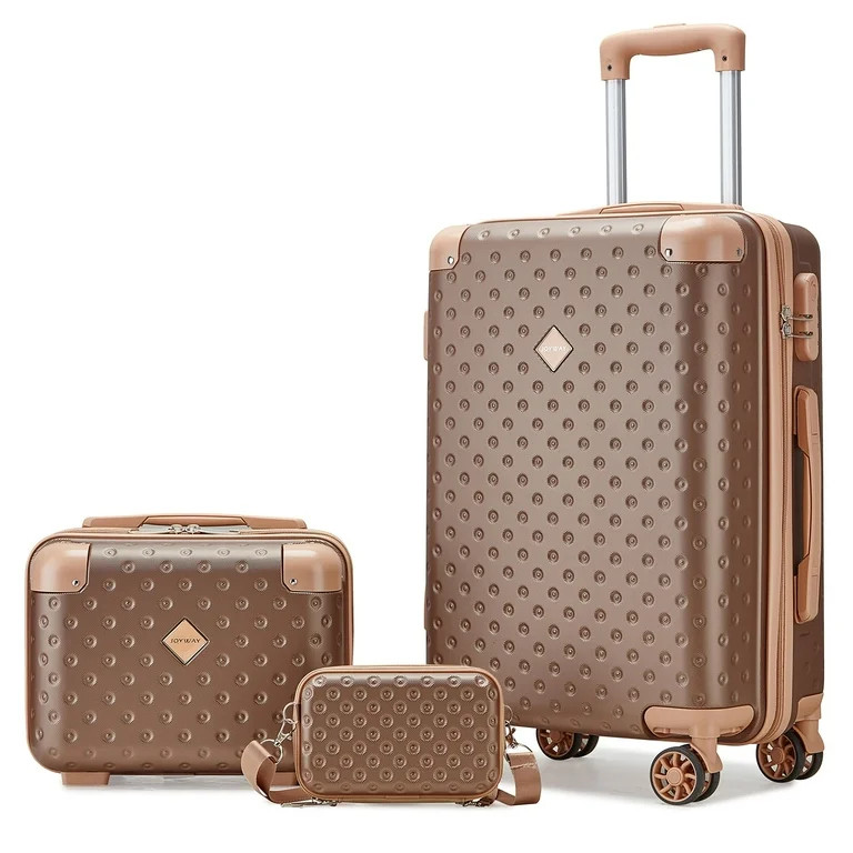 Joyway 3-Piece Carry-on Luggage Set with Swivel Wheel Combination Lock Lightweight Hard Shell Set... | Walmart (US)